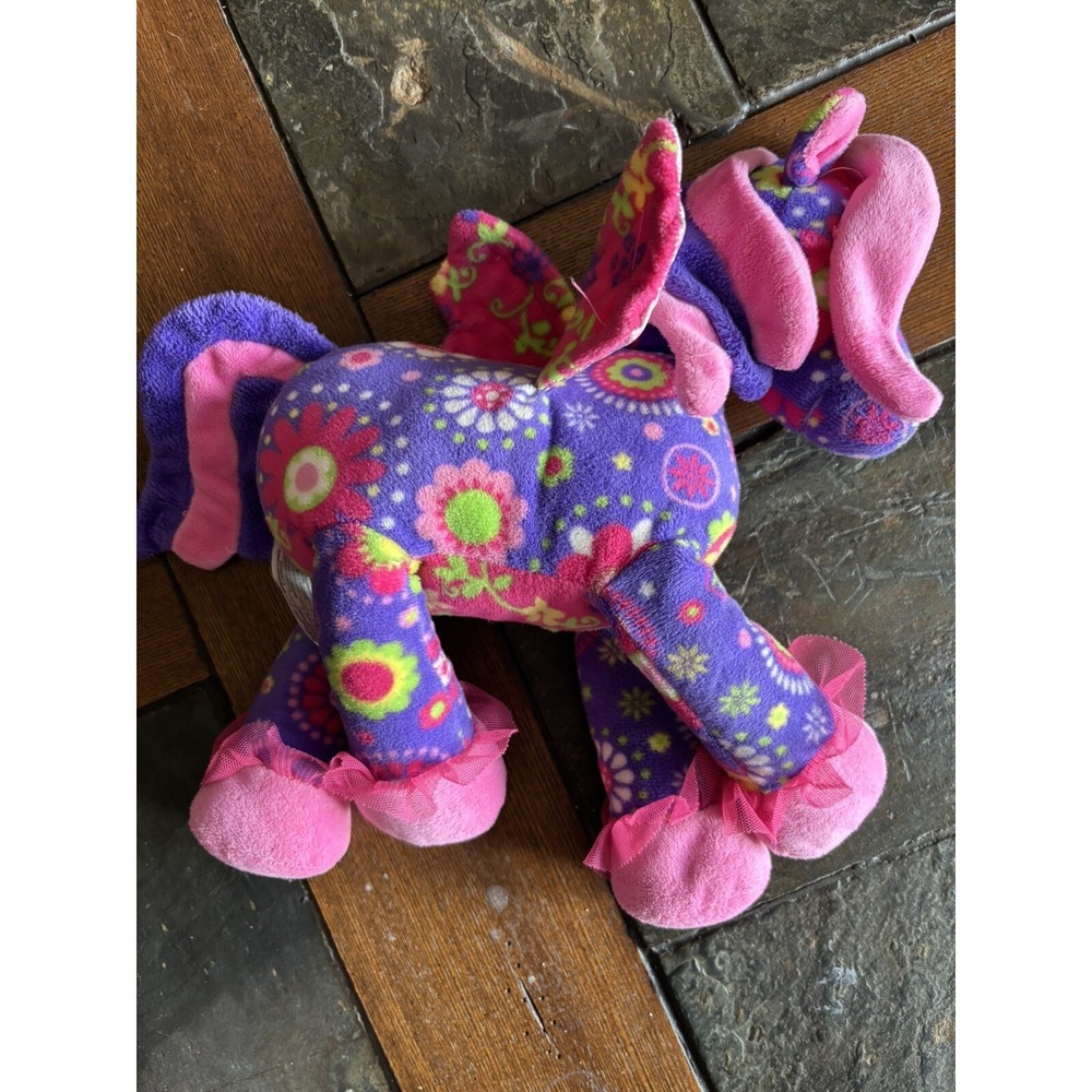 Mary Meyer Pegasus Plush Purple Floral Stuffed Animal Horse Toy Whimsical